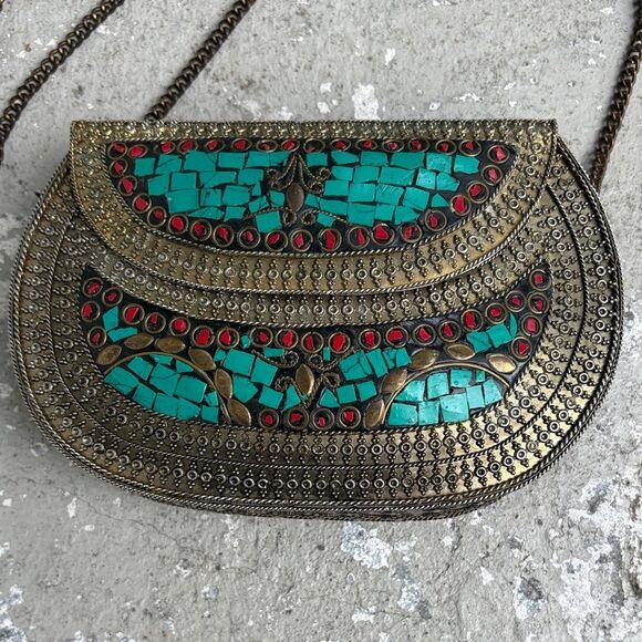 Handbags - Vintage Indian metal bag